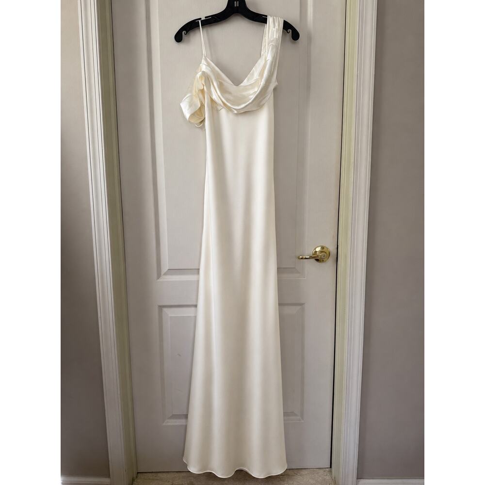 NEW Reformation Ronda silk dress in ivory Size 6 Bridal Long Wedding Gown - Picture 4 of 8